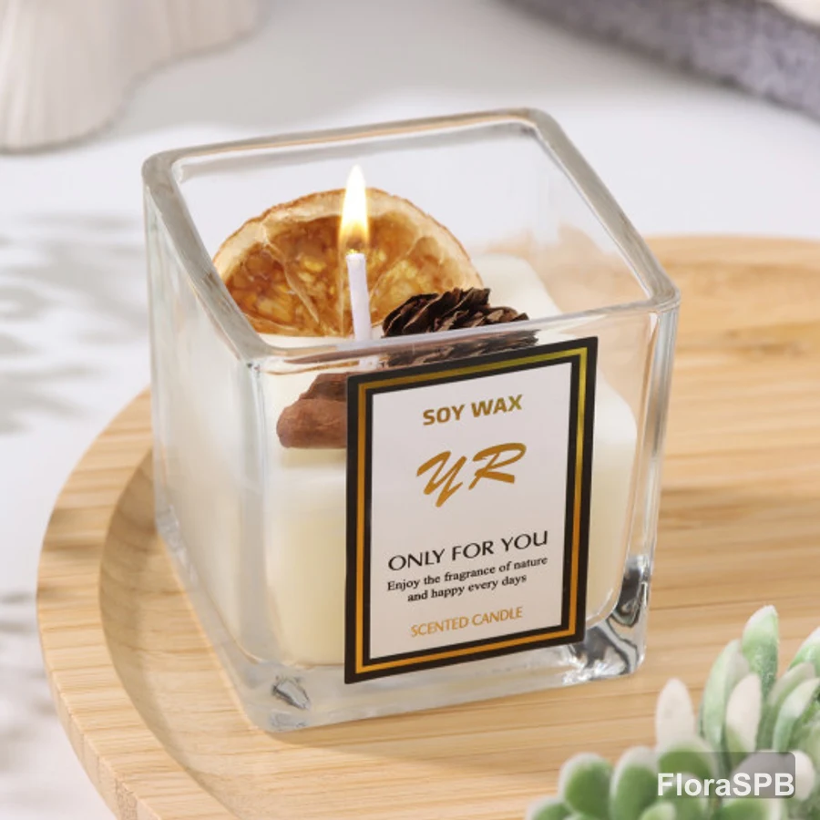 Свеча в стакане "Soy Wax", цитрус